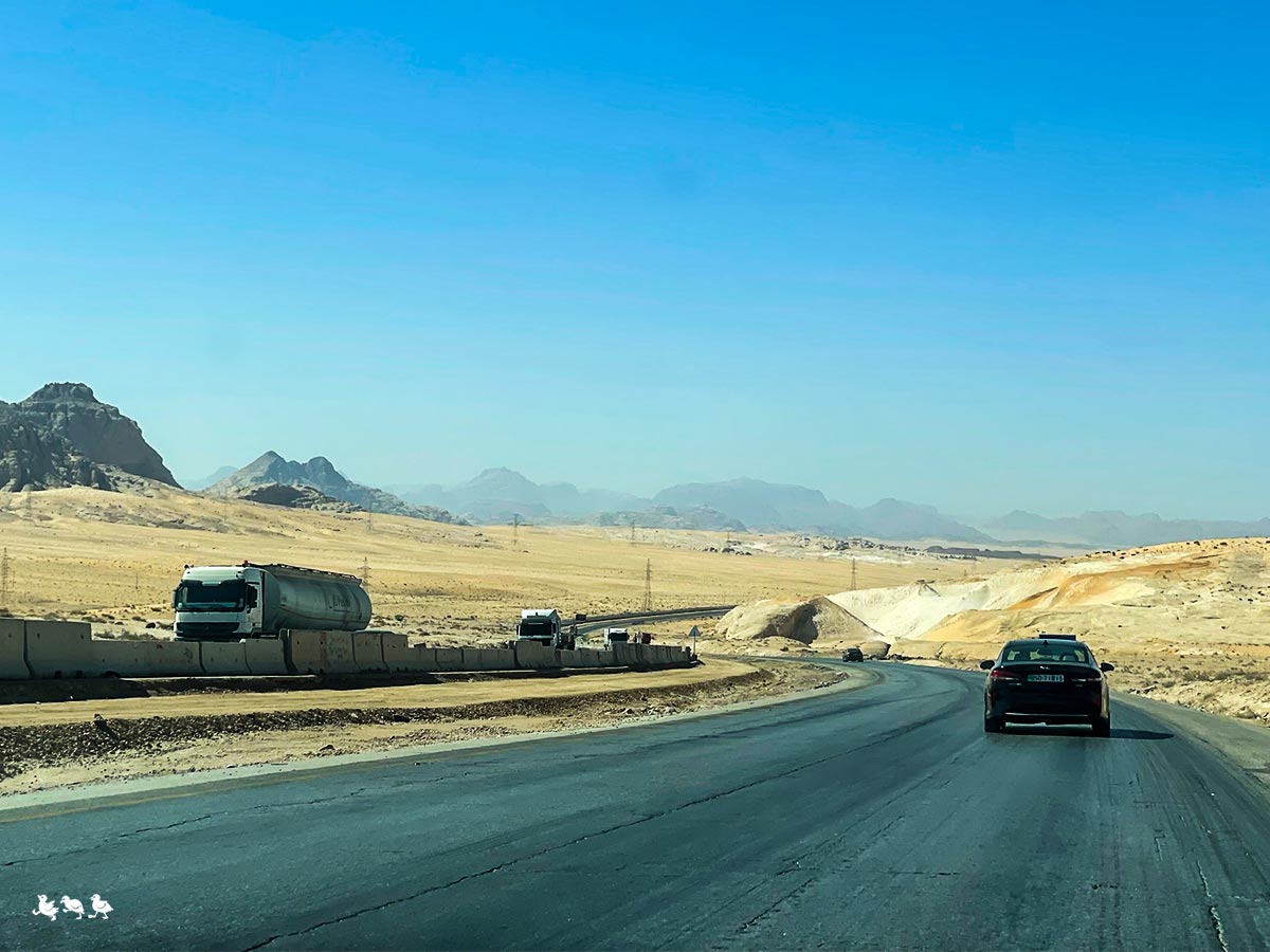 Wüstenautobahn Roadtrip Jordanien